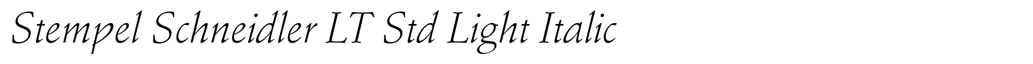 Stempel Schneidler LT Std Light Italic image